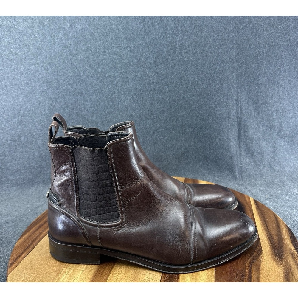 Roberto Cavalli Chelsea Boots Leather 6237 Brown Men's Size 44 MSRP $249
